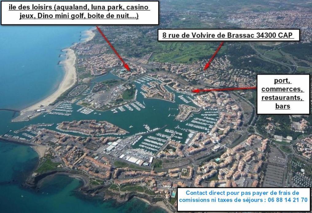 Cap D'Agde Studio Cabine 6 Pers. + Terrasse + Parking Prive + Clim Экстерьер фото